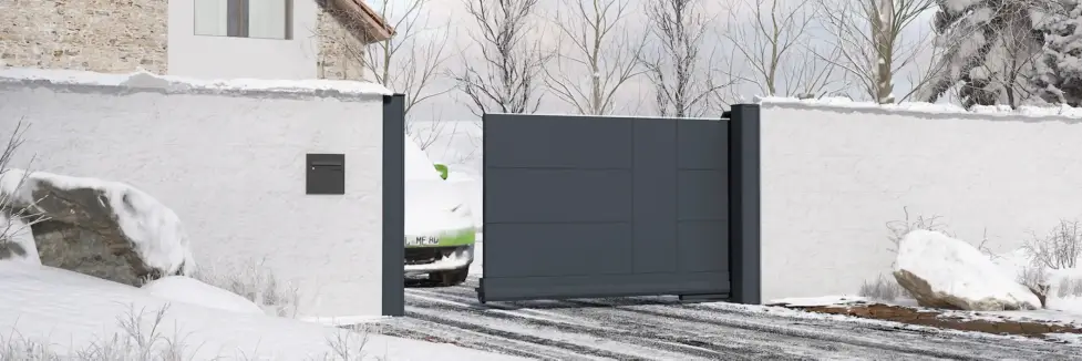 portail autoportant gris alu moderne contemporain